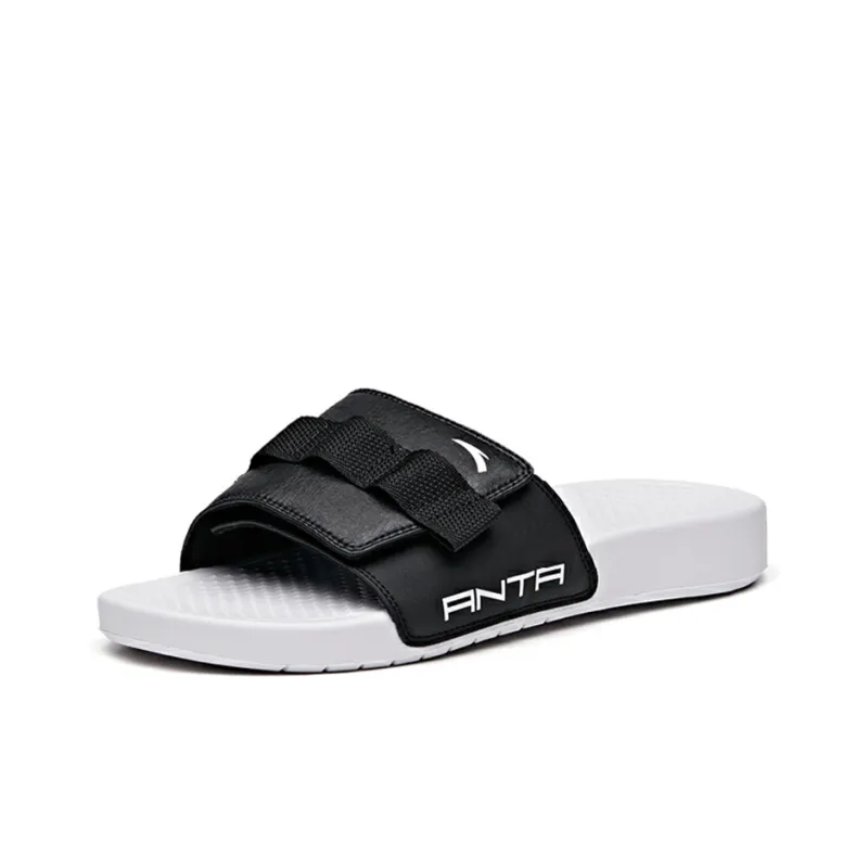 ANTA Slide Slippers Men Black White-2