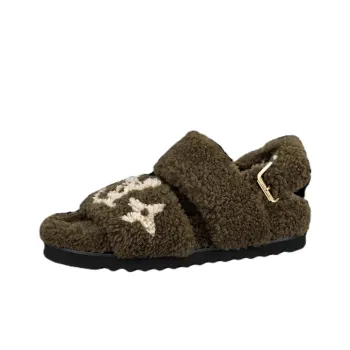 LOUIS VUITTON Paseo Comfort Stylish Sandals Women's Olive