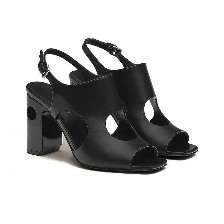 HERMES Electra Strap Sandals Women's Black-3