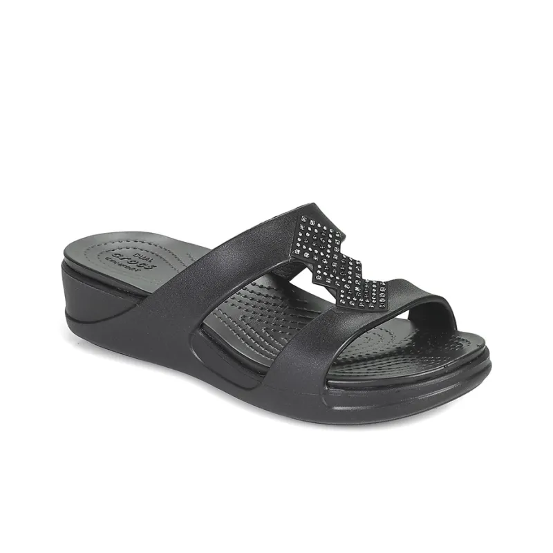 Crocs Monterey Slide Slippers Women's Black-4