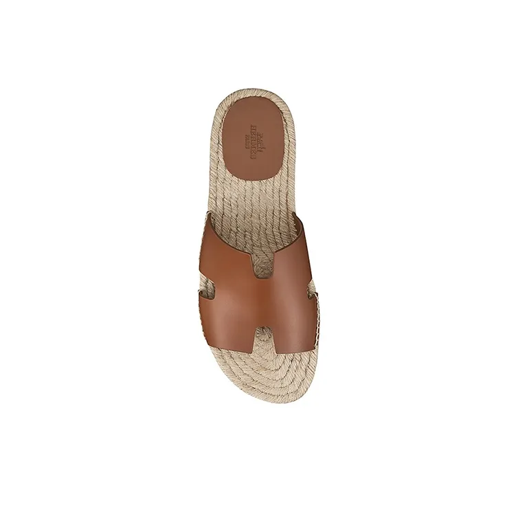 HERMES Antigua Espadrille Natural Safari Calfskin Leather-4