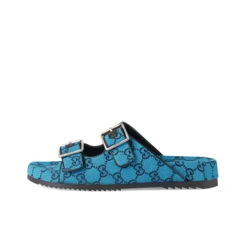 GUCCI Slide Sandal Strap 'Light Blue Monogram'
