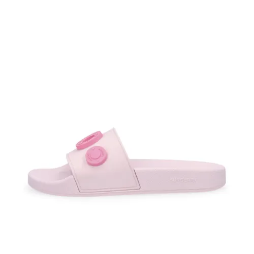 Burberry Logo Graphic Rubber Slide Pale Candy Pink Women's