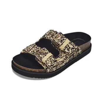73Hours Spilled Color Palette Slide Slippers 1.5cm Women's Black Apricot
