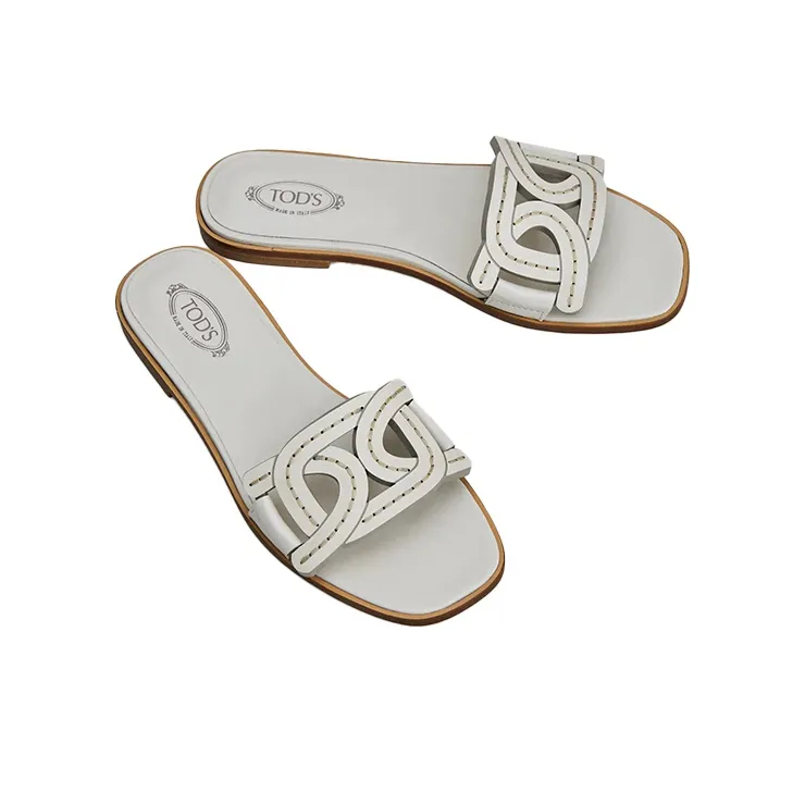 TOD'S Abrasion Resistant Slide Slippers Women's White-2