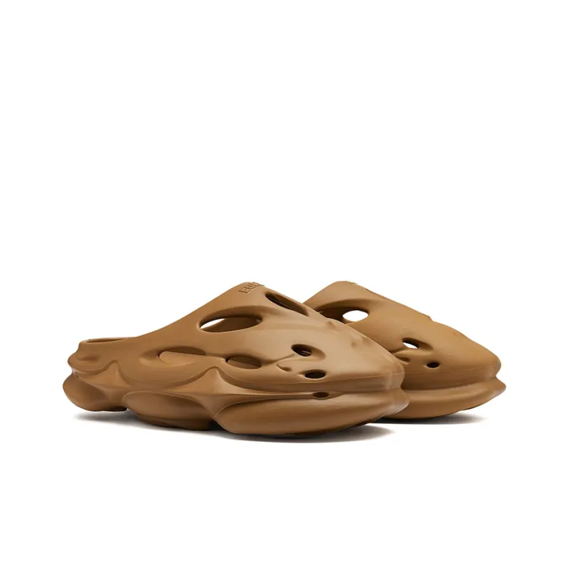 EQLZ EQUALIZER Quiet Abrasion Resistant Slide Slippers Unisex Fallen Leaves Brown-2