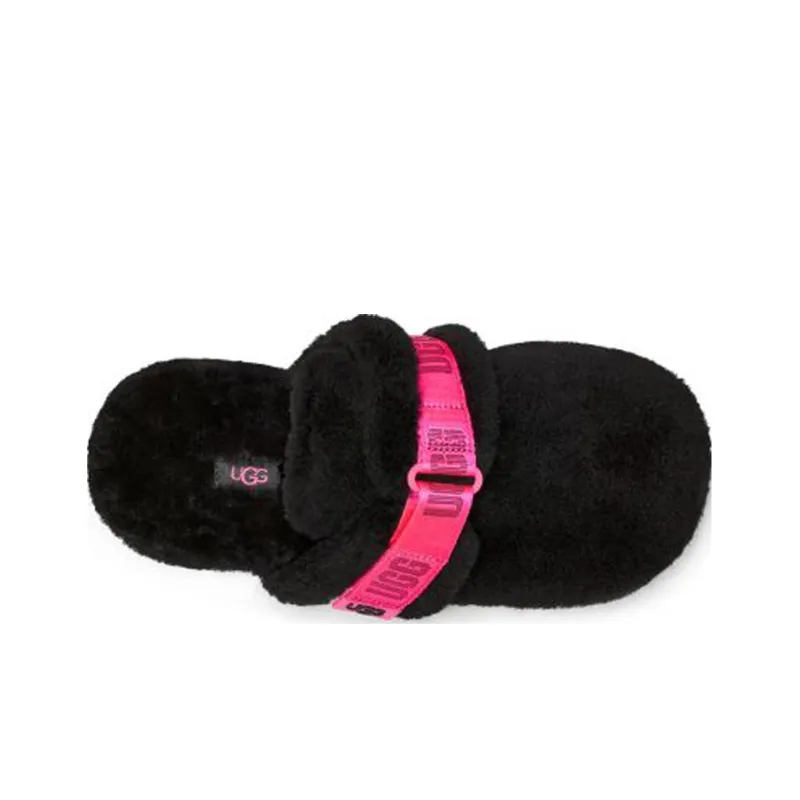 UGG Rubber Sole Closed Toe Slippers Men's Black Pink-4