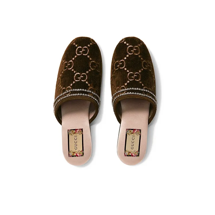 GUCCI GG Velvet Slippers-2