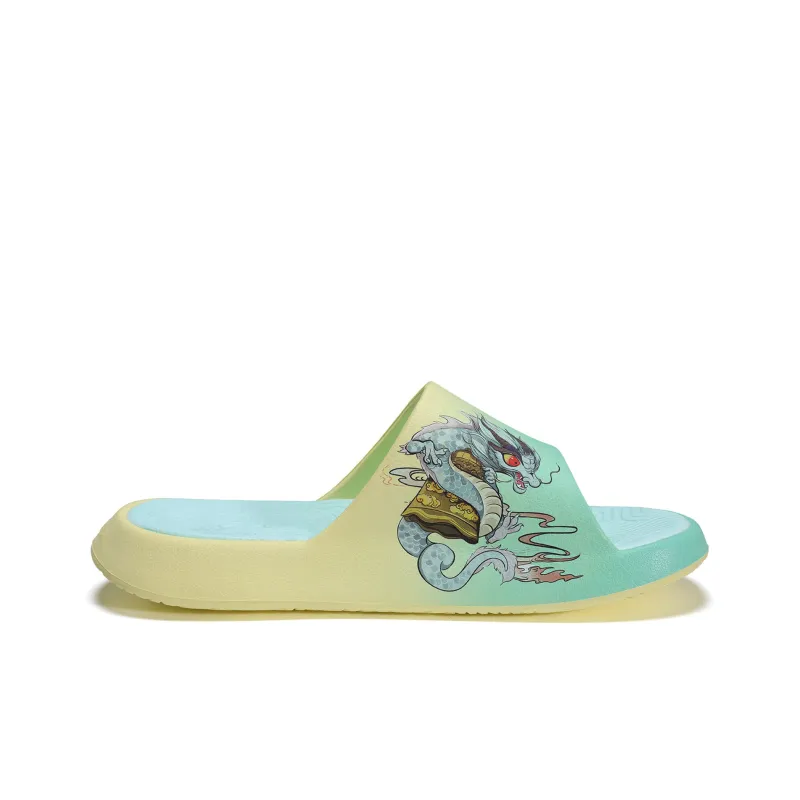 IDX x PEAK Tai Ji1.0 EVA Quiet Slide Slippers Men's Green Yellow-1
