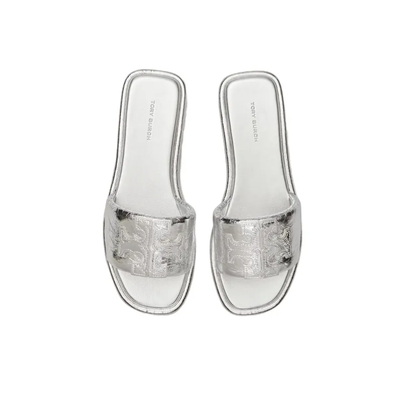 TORY BURCH Double T Leather Slides-2