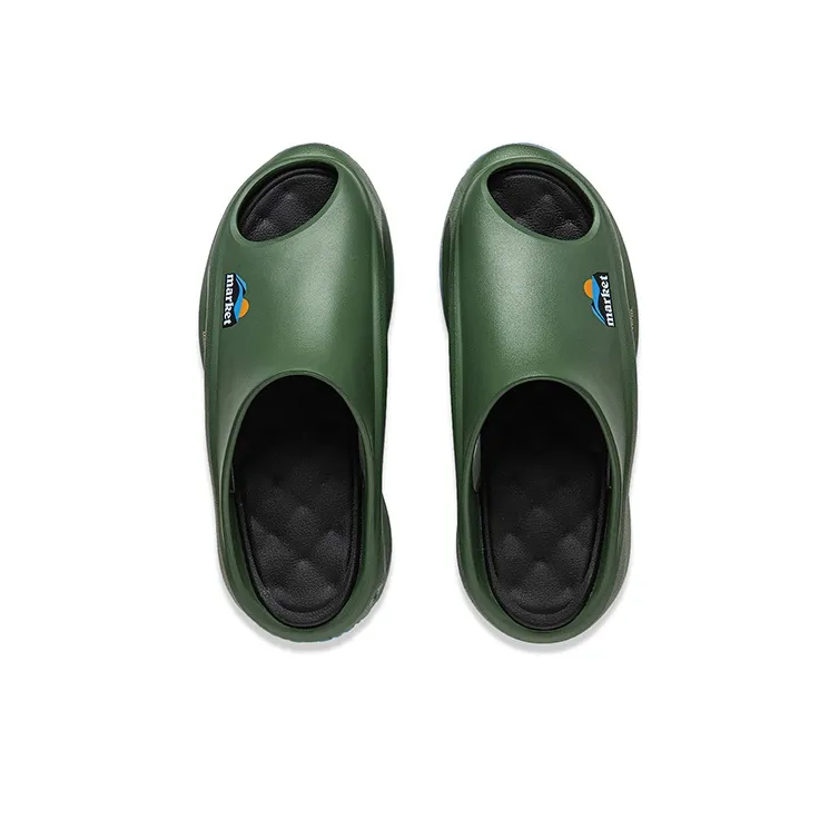 MARKET x LiNing Yun You Slay Quiet Abrasion Resistant Slide Slippers Unisex Garden Green-3