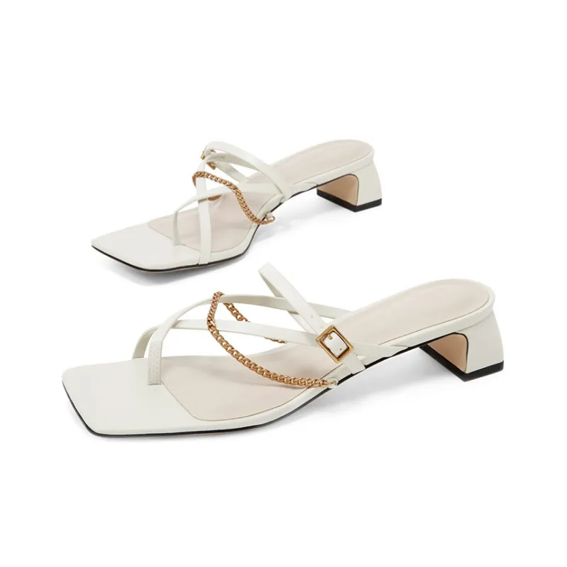 CHARLES&KEITH Composite Sole Slide Slippers Women's Pink White-2