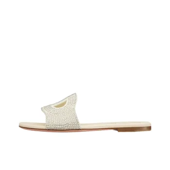 DIOR D-Club Odor-Resistant Slide Slippers Women's White