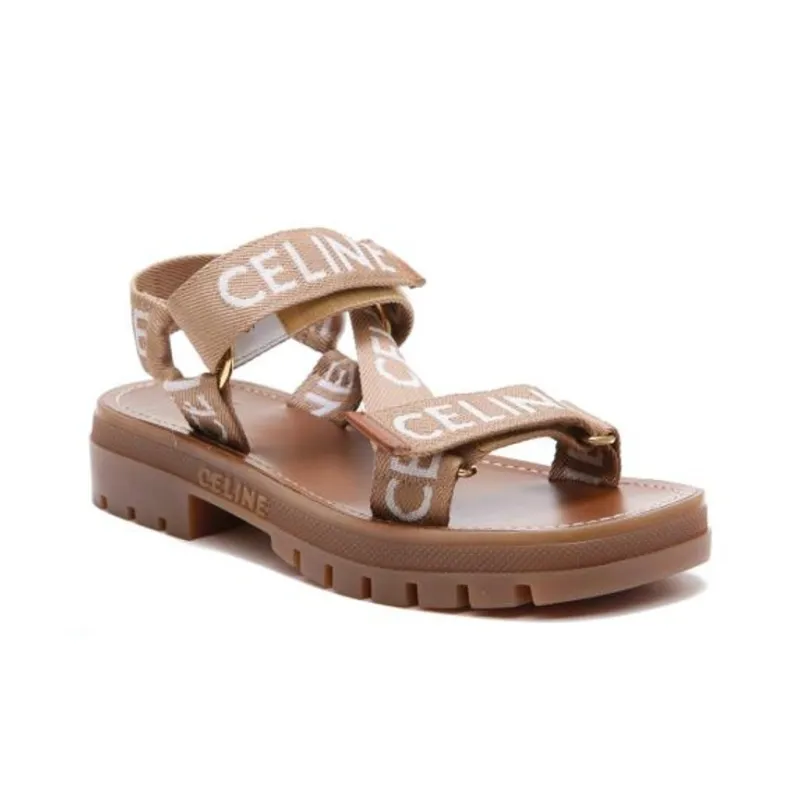 CELINE Beach Sandals Women's Brown-1