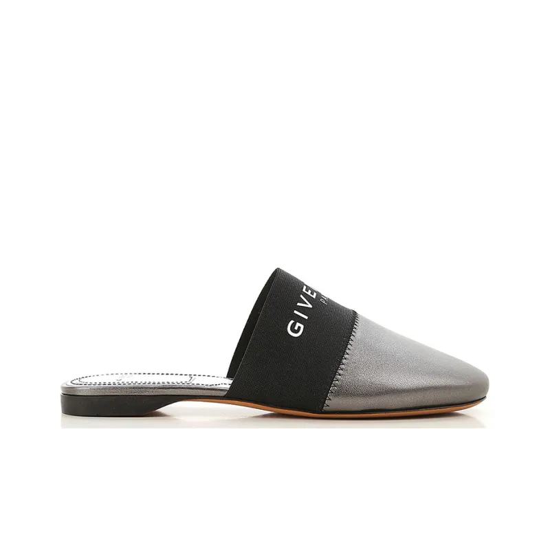 Givenchy Closed Toe Slippers Women's Black Silver-1