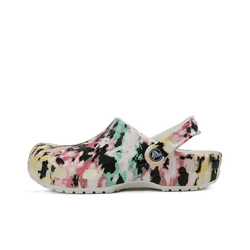 Crocs Classic Pattern Shoe Multi Color Splicing Unisex 'Black Pink Green'
