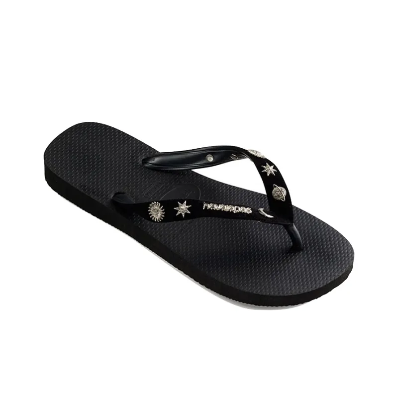 Swarovski x Havaianas Huanina Stylish Sandals Women's Black-2