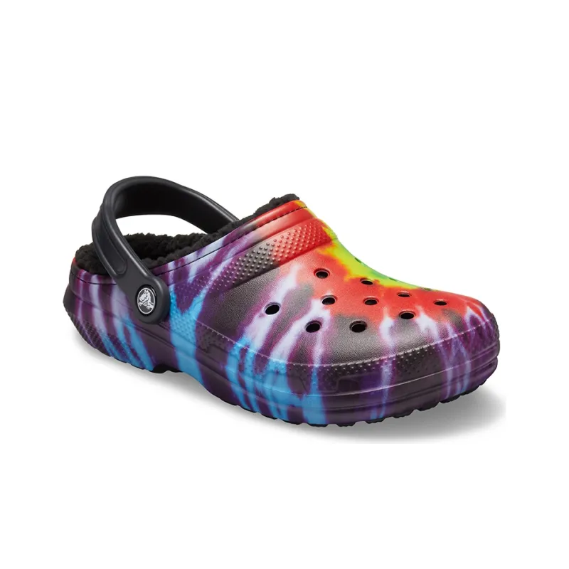 Crocs Classic Tie Dye Stay Warm Cozy Crocs Sports Slippers Unisex Purple Red-2