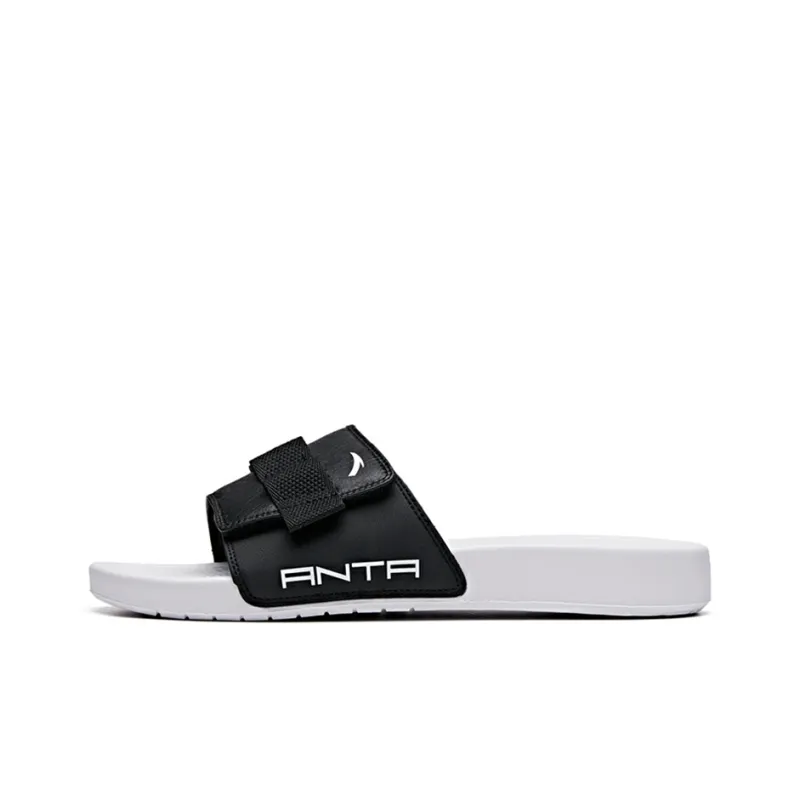 ANTA Slide Slippers Men Black White-0