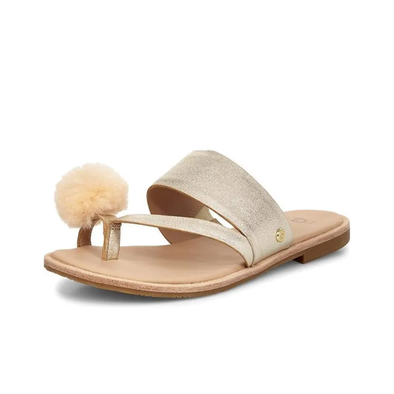 UGG Hadlee Metallic Gold Color Slippers Women's-1
