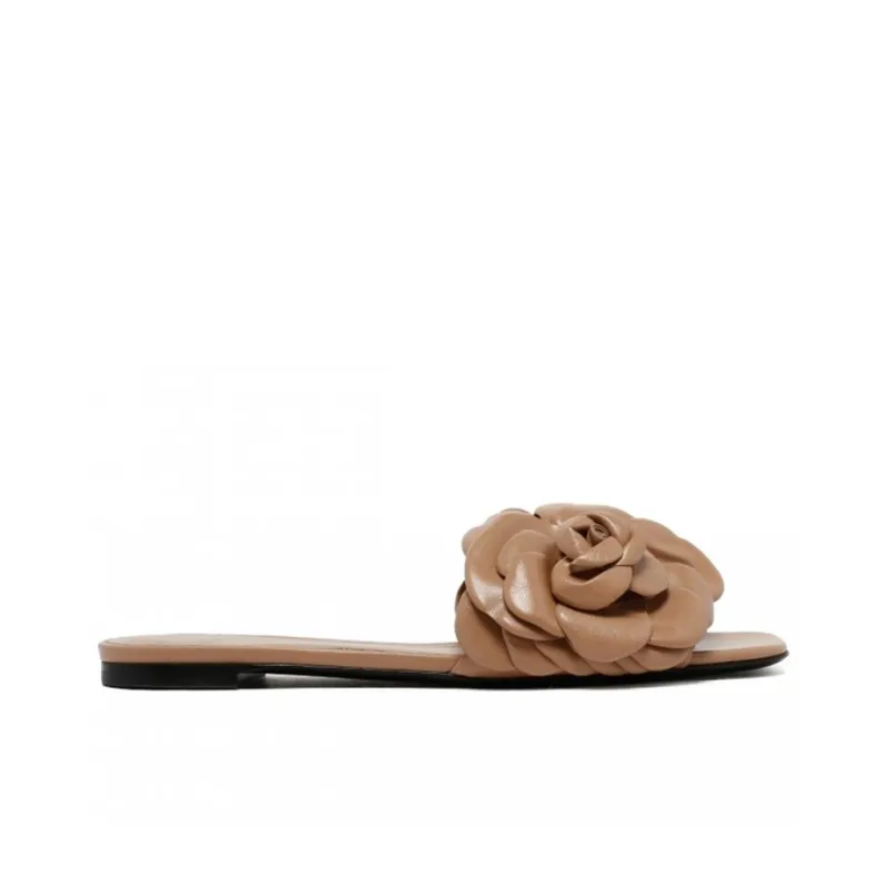 Valentino Flat Slippers Women's Light Brown-1