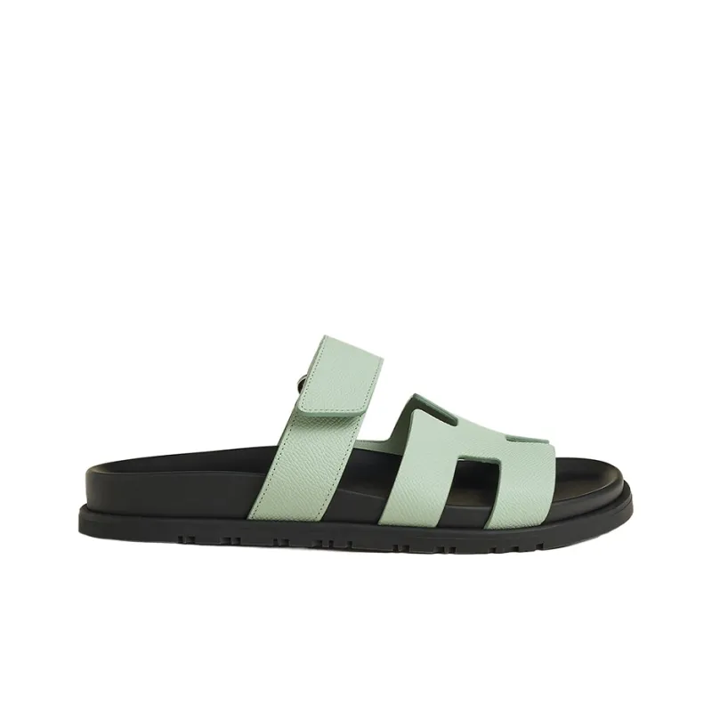 HERMES Chypre Rubber Sole Slip Resistant Slide Slippers Women's Light Green-1