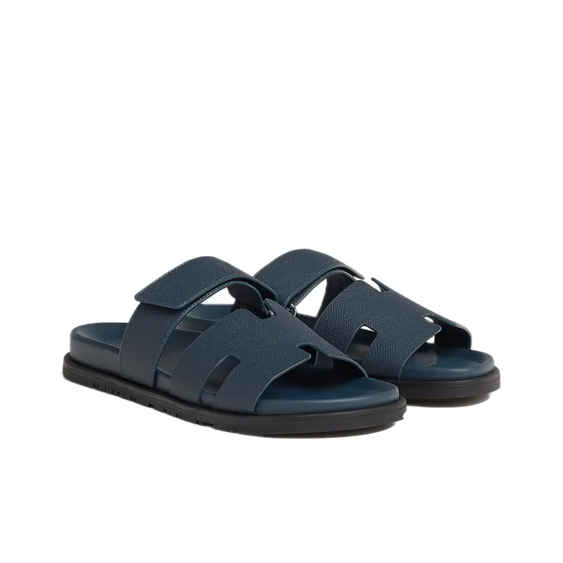 HERMES Chypre Slide Slippers Men Sky Blue-2