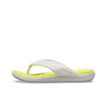 Crocs Reviva Stylish Upper Round Toe Flip Flops 'White Yellow'