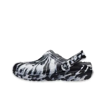 Crocs Classic Lined Clog Outdoor Sandals 'Marbled White Black' Women's