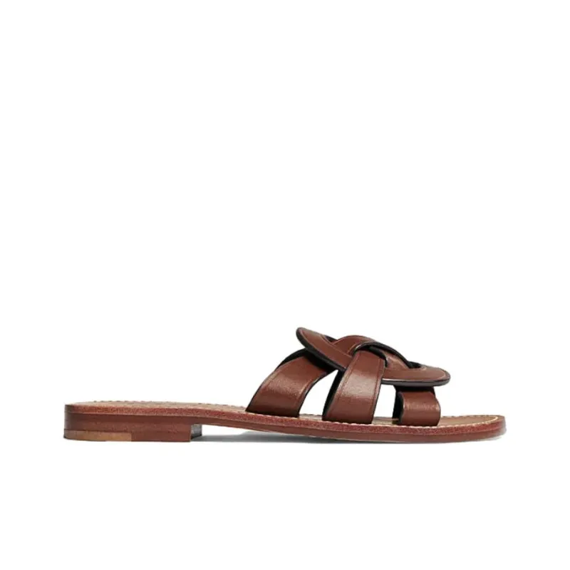 COACH Issaa Leather Flat Sandals-1