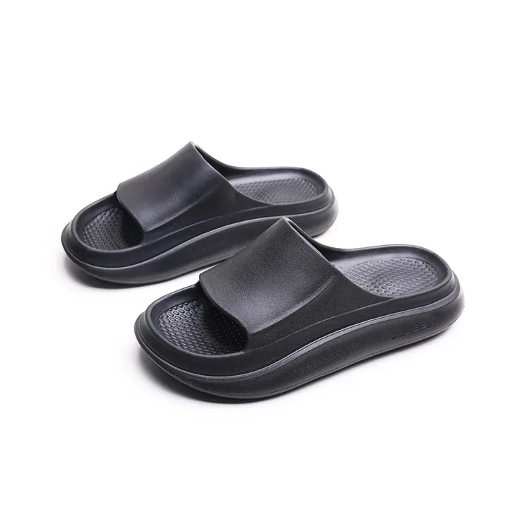 Jifffly Quiet Slide Slippers Unisex Shiny Black-2