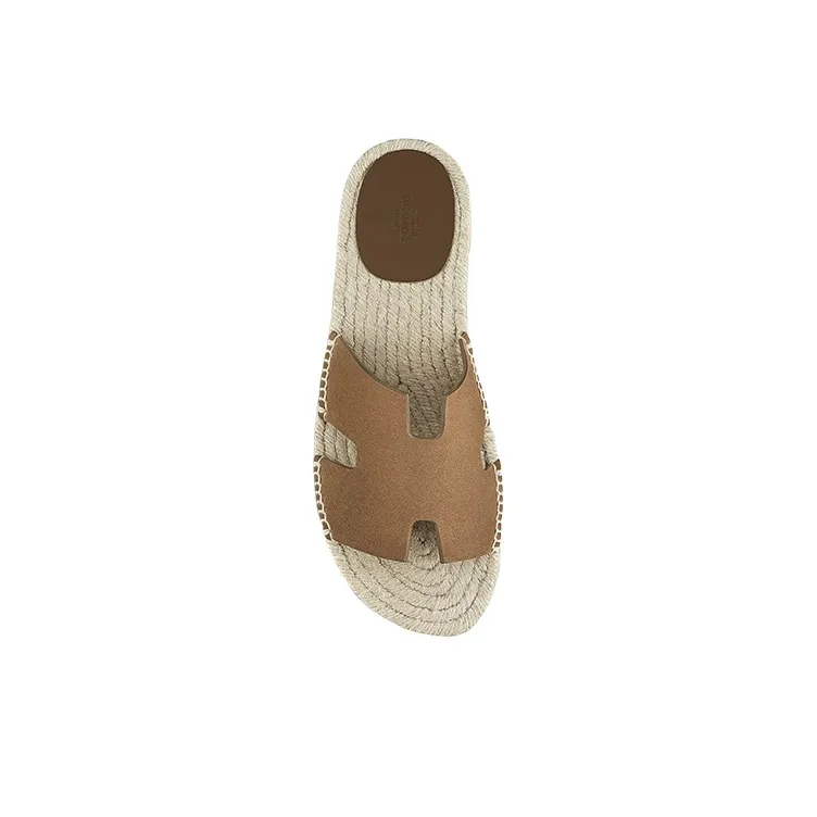 HERMES Antigua Stylish Sandals Men's Brown-3