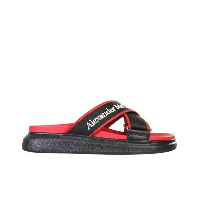 Alexander McQueen Oversized Hybrid Slide Red Black-1