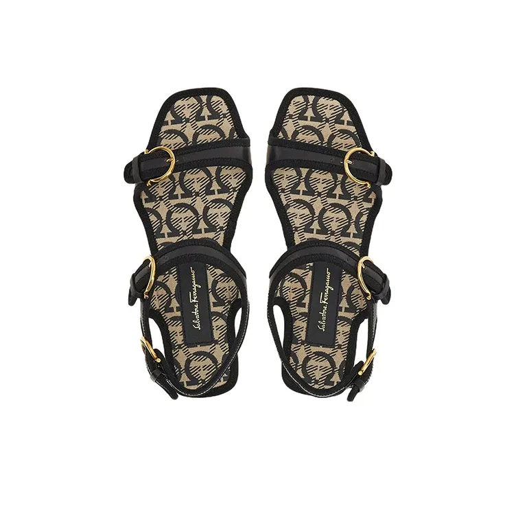 FERRAGAMO GANCINI Beach Sandals Women's Black-2