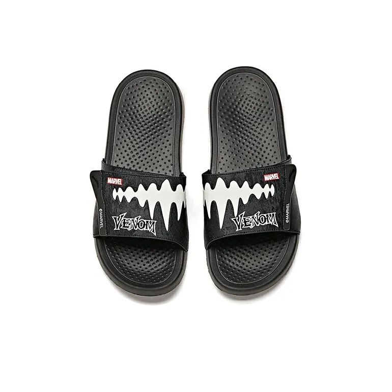 MARVEL x Anta Life Collection Quiet Slide Slippers Men's Black White-2