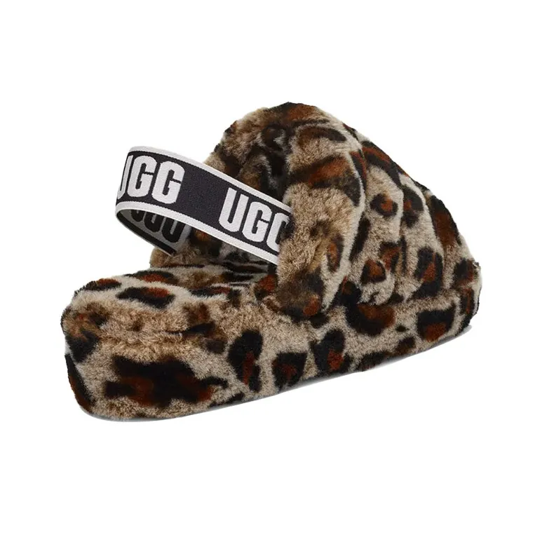 UGG Fluff Yeah Leopard Slipper Leopard Print Women's-3