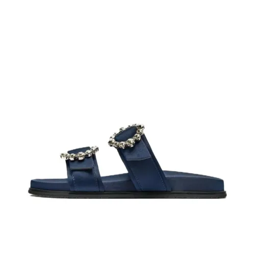 ZARA Slide Slippers Women's Marine Blue