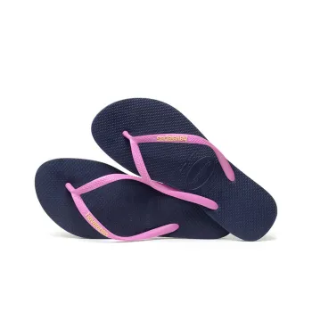 Havaianas Slim Logo Pop-up Stylish Sandals Unisex Black Purple