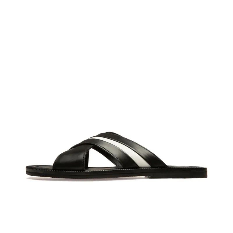 BALLY Rubber Sole Slip Resistant Slide Slippers Men's Black-0