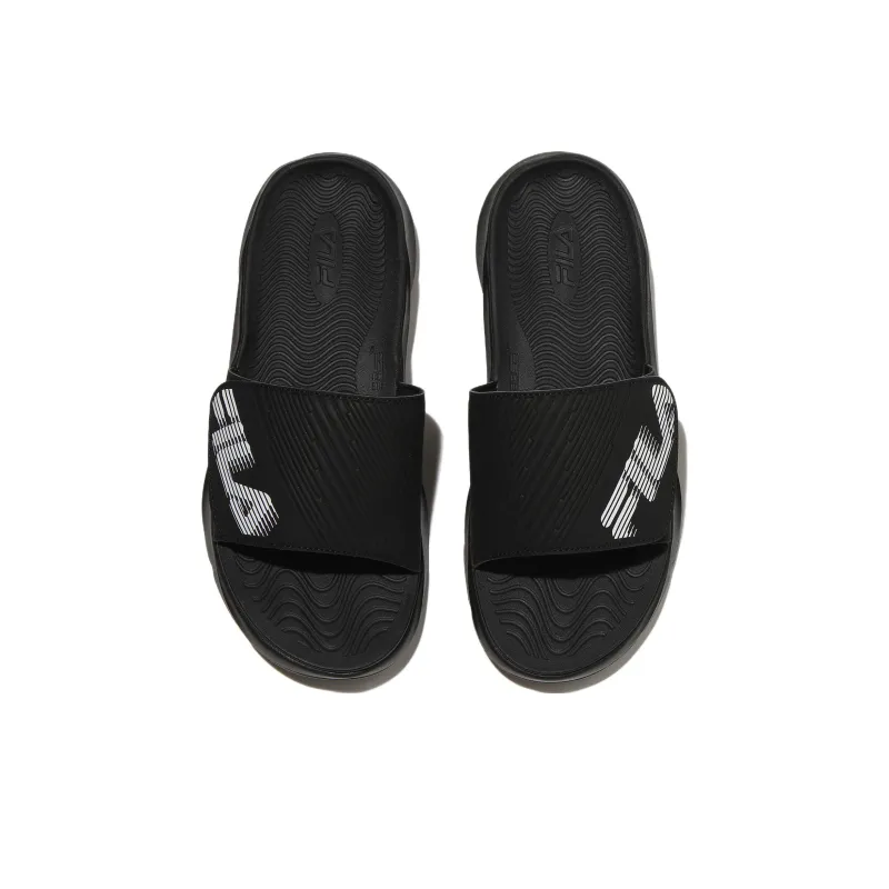 FILA Nre Slide Slippers Unisex Black Korean Style-3