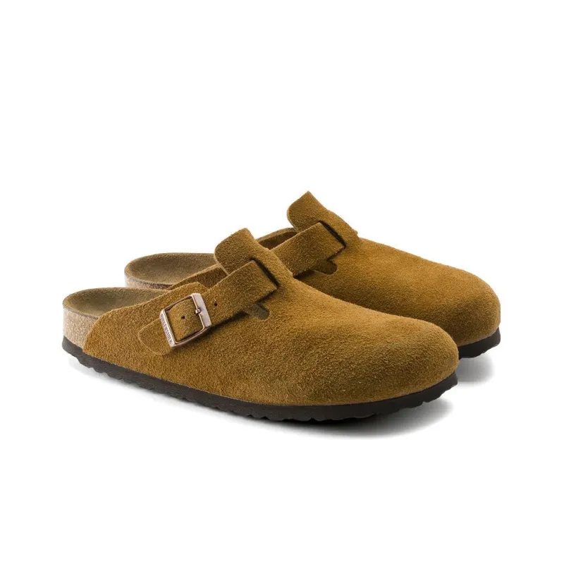 Birkenstock Boston Soft Footbed Suede Leather Narrow 'Mink'-2
