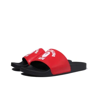 A BATHING APE Rubber Sole Abrasion Resistant Slip Resistant Slide Slippers Men's Black Red