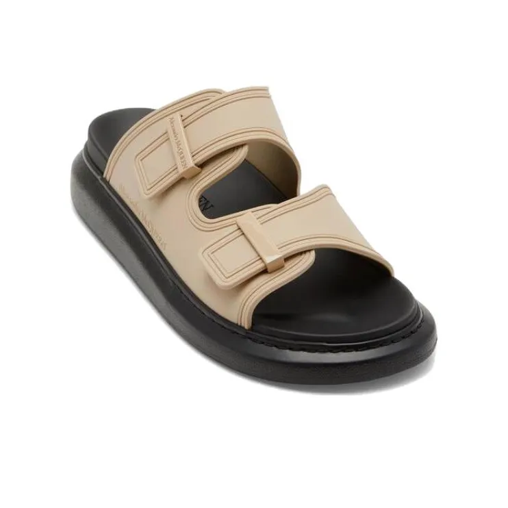 Alexander McQueen Hybrid Rubber Sole Abrasion Resistant Slide Slippers Men's Black-2