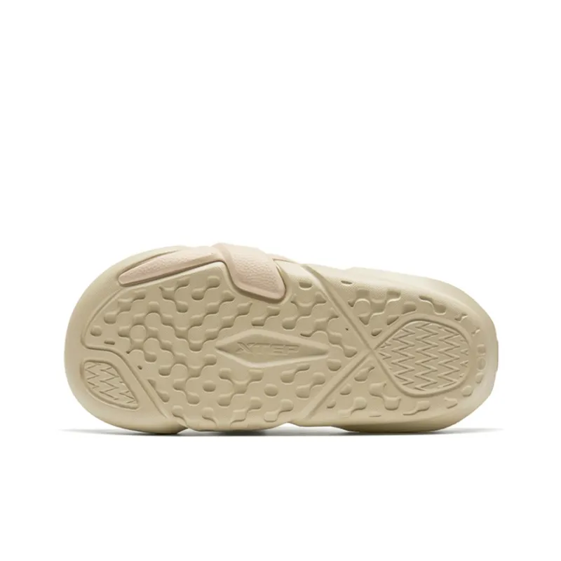 XTEP Rubber Sole Slide Slippers Men's Beige-5