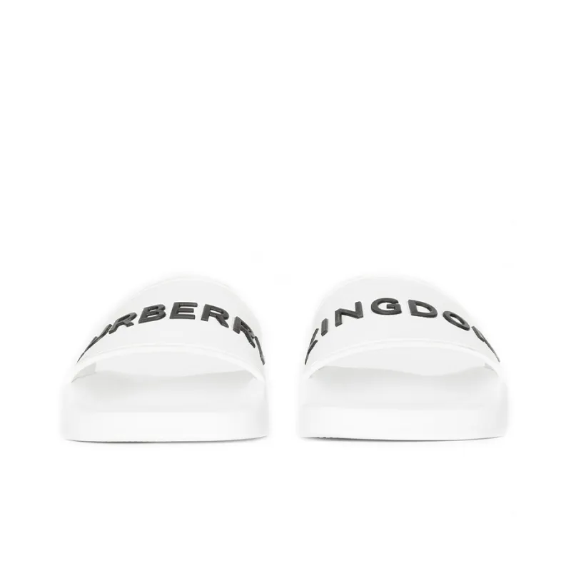 Burberry Slip Resistant Slide Slippers Women's White-2