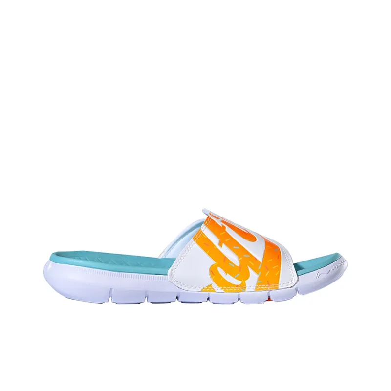 LiNing Badfive Quiet Slide Slippers Men's White Blue Yellow-1