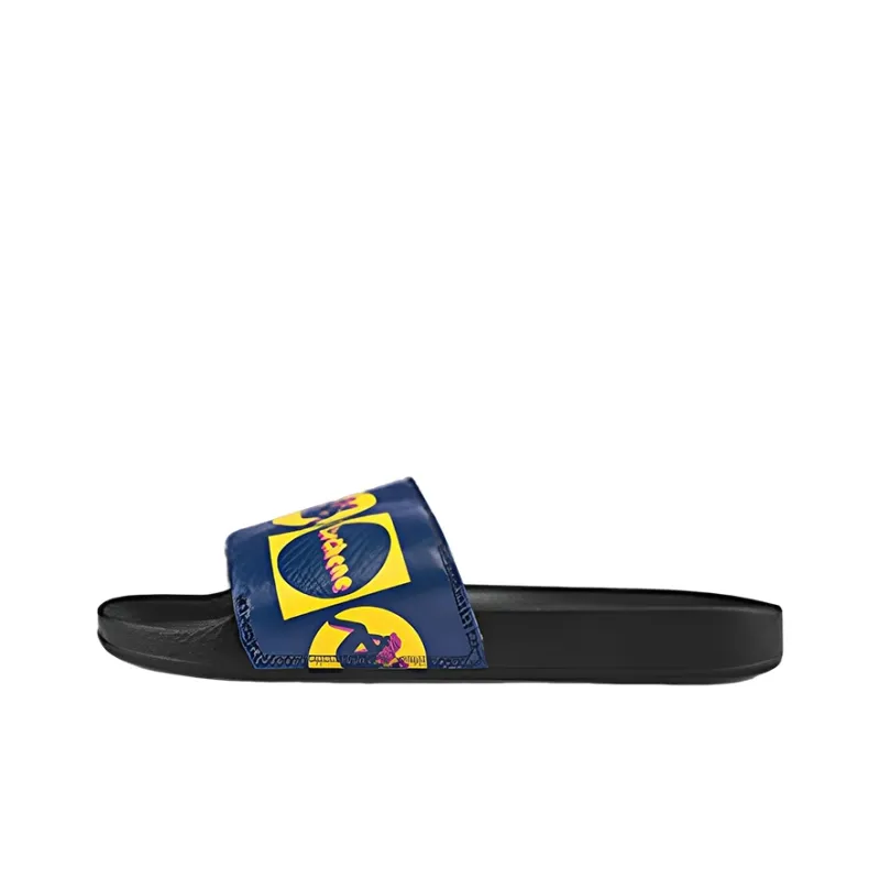 YISHUJIA x Kappa Rubber Sole Slide Slippers Unisex Blue Black-0