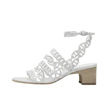 HERMES Enchainee Strap Sandals Women's White