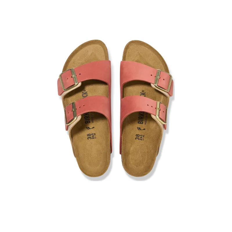 Birkenstock Arizona Nubuk Leather Narrow Fit 'Mars Red/ Sandcastle'-3