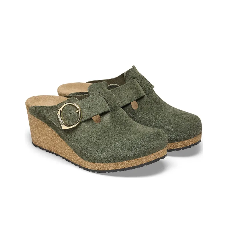 Birkenstock Rubber Sole Slip-Resistant Wrap-toe Slippers Unisex Green Narrow Fit-2